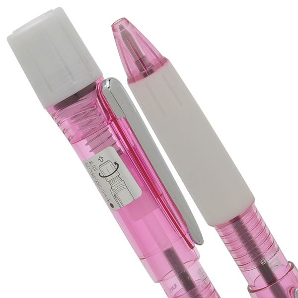 三菱鉛筆 ネームペン 印鑑付ボールペン SH-1002T-13 透明ピンク