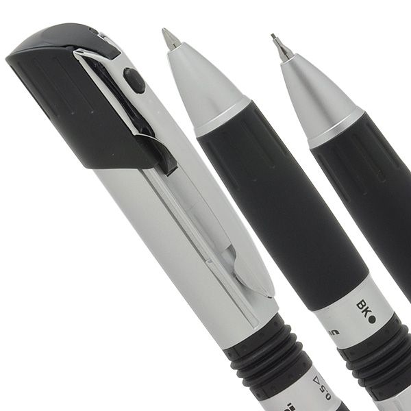 三菱鉛筆 ネームペン 印鑑付多機能ペン（ボールペン黒＋シャープ） 2000シリーズ SHW-2000-26 銀
