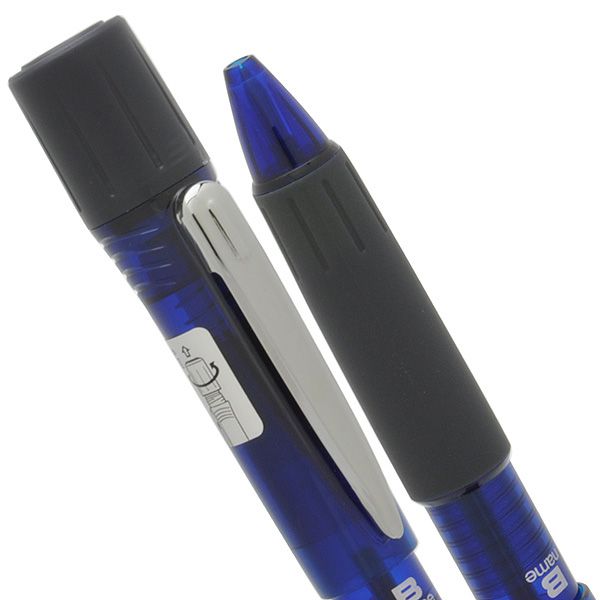 三菱鉛筆 ネームペン 印鑑付ボールペン SH-1002T-33 透明青