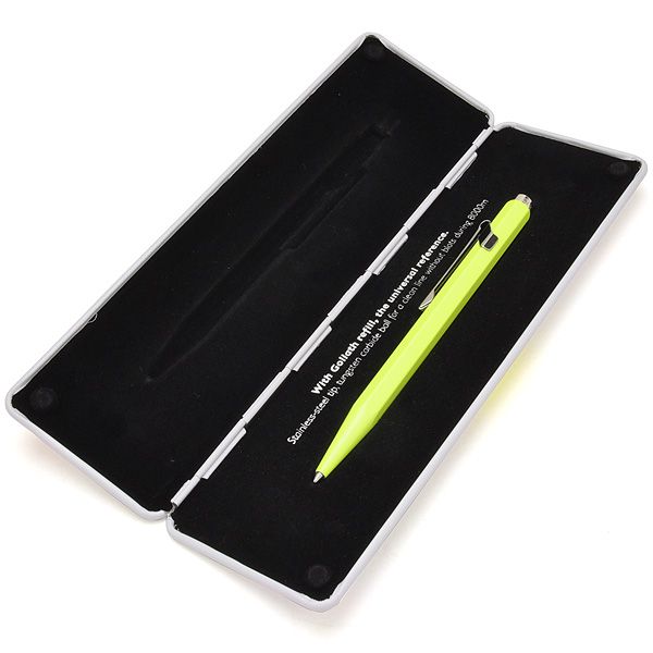 CARAN D'ACHE（カランダッシュ）ボールペン 限定品 849ポップライン NF0849-970 蛍光イエロー 缶ケース入り