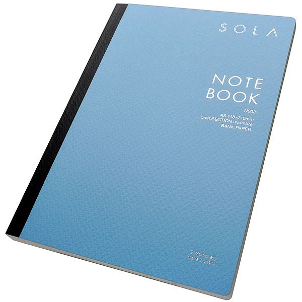 エイステーショナリー A5サイズ SOLA ノート ソフトカバー 5ミリ方眼 N002