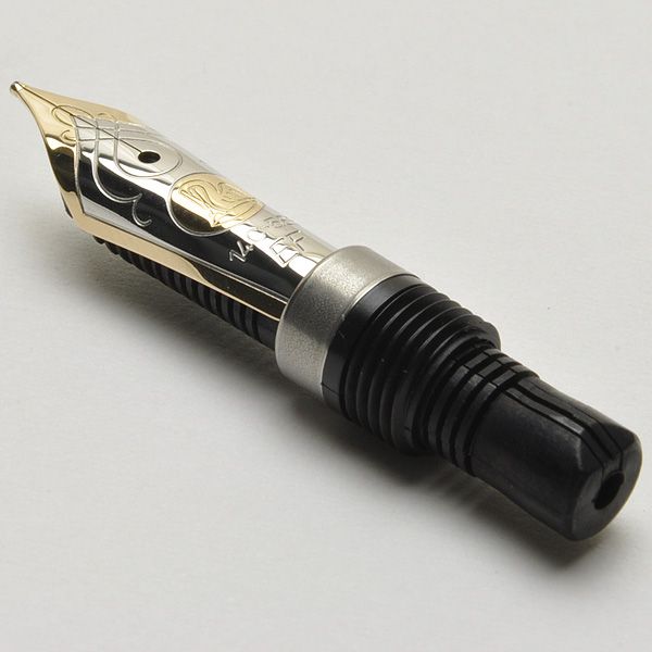 極美品●Pelikan ペリカン M600 スーベレーン ペン先14K EFニブ 吸引式 万年筆 ブルー×ブラック×ゴールド 箱/インク付き約132cmグリップ幅