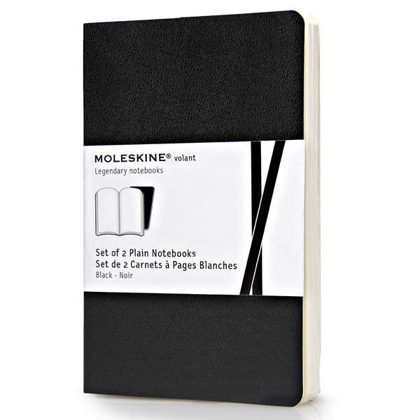 MOLESKINE（モレスキン） ポケットサイズ ヴォラン ジャーナル プレーンノートブック＜無地＞ QP713BK 5180195 ブラック 2冊セット