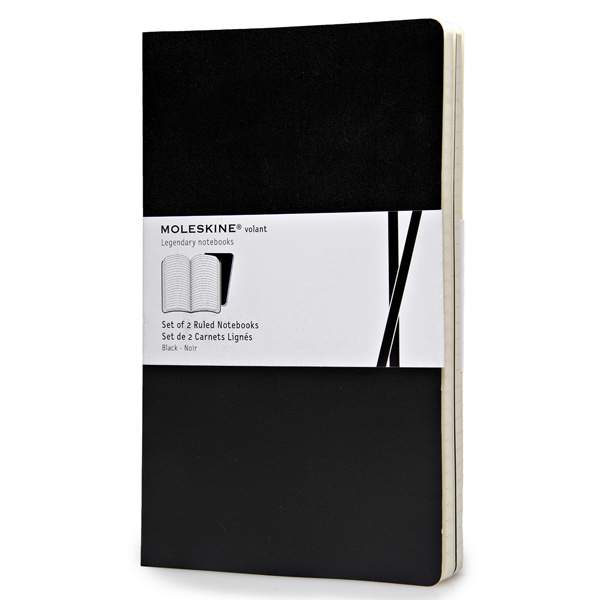 MOLESKINE（モレスキン） ラージサイズ ヴォラン ジャーナル ルールドノートブック＜横罫＞ QP721BK 5180196 ブラック 2冊セット