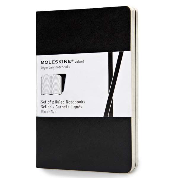 MOLESKINE（モレスキン） ポケットサイズ ヴォラン ジャーナル ルールドノートブック＜横罫＞ ブラック 2冊セット QP711BK 405718
