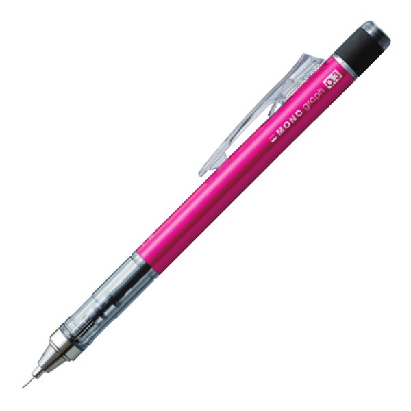 トンボ鉛筆 ペンシル 0.3mm MONO graph（モノグラフ） SH-MG81R3 ピンク