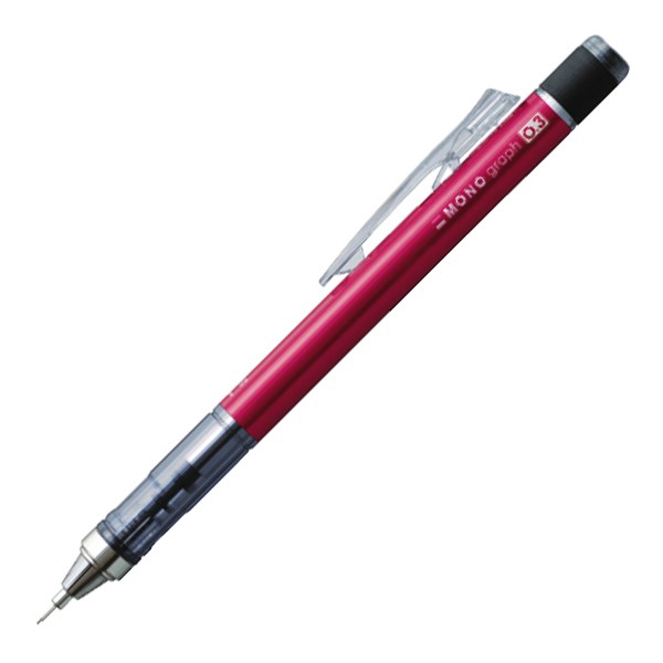 TOMBOW（トンボ鉛筆） ペンシル 0.3mm MONO graph（モノグラフ） SH-MG31R3 レッド