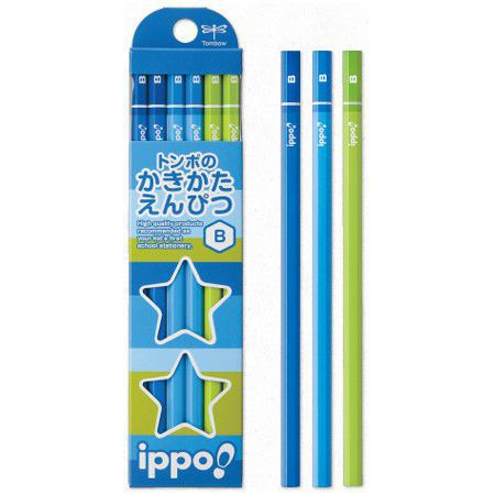 イッポ 鉛筆 かきかたえんぴつ 無地 男の子用 1ダース KB-KPM02