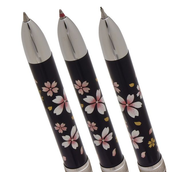 PLATINUM（プラチナ万年筆） 複合筆記具 DOUBLE R3 ACTION sarabo 近代蒔絵 MWB-3000GM-4 サクラ 黒