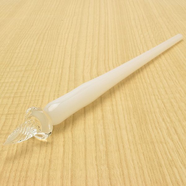 ガラス工房 まつぼっくり ガラスペン 色管モノクローム くず白 skmono-kuzusiro