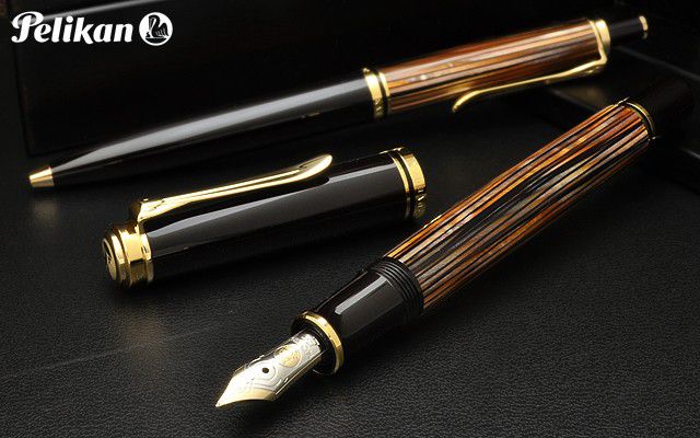 M400　茶縞　ブラウンストライプ　ペリカン　PELIKAN　EF（極細字）