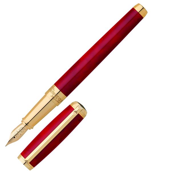 デュポン 万年筆 ラインD アトリエ コレクション 410710 純正赤漆 & ゴールド（チェリーレッド ）