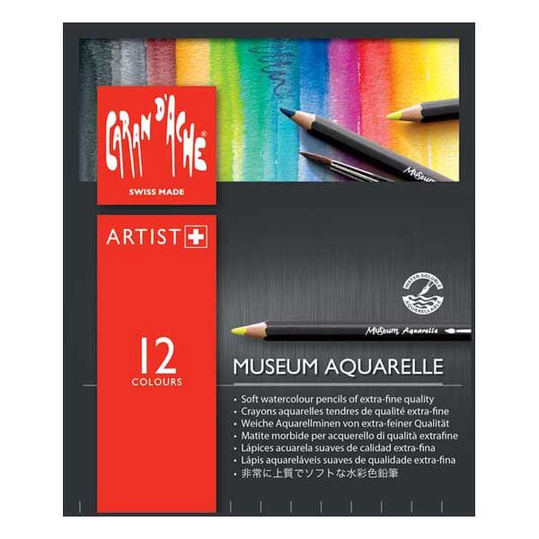 カランダッシュ 色鉛筆 ミュージアムアクアレル水溶性色鉛筆 3510-312 12色セット（紙箱入）