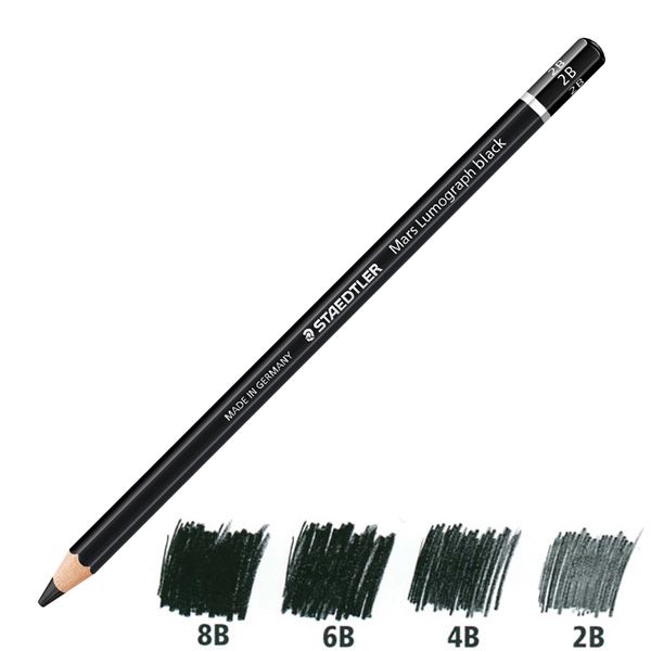 STAEDTLER（ステッドラー） 鉛筆 マルス ルモグラフ ブラック 描画用高級鉛筆 100B G6 4硬度6本セット