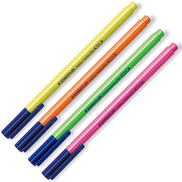 STAEDTLER（ステッドラー） 蛍光ペン トリプラス テキストサーファー 362 SB4 4色セット（ケース入り）