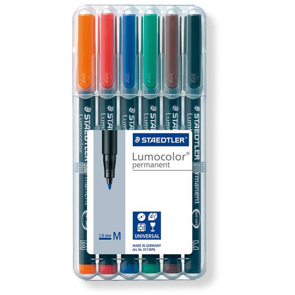 STAEDTLER（ステッドラー） ルモカラーペン 細書きM 317WP6 6色セット