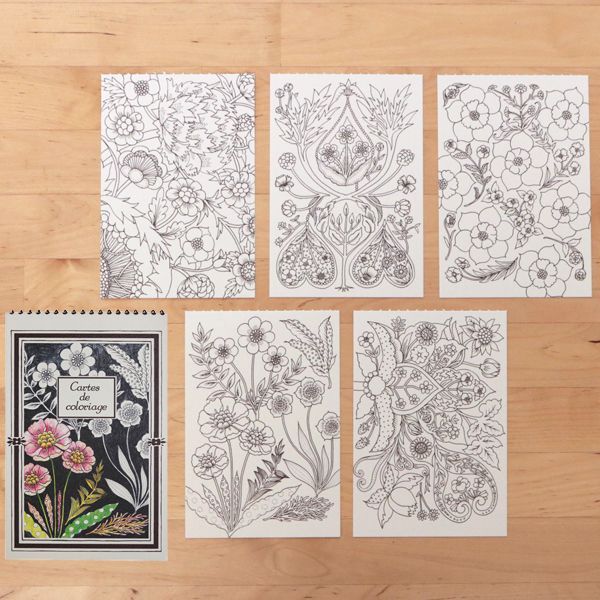 Cartes de Coloriage（カルトドゥコロリアージュ） ポストカードブック GCC01 くさばな