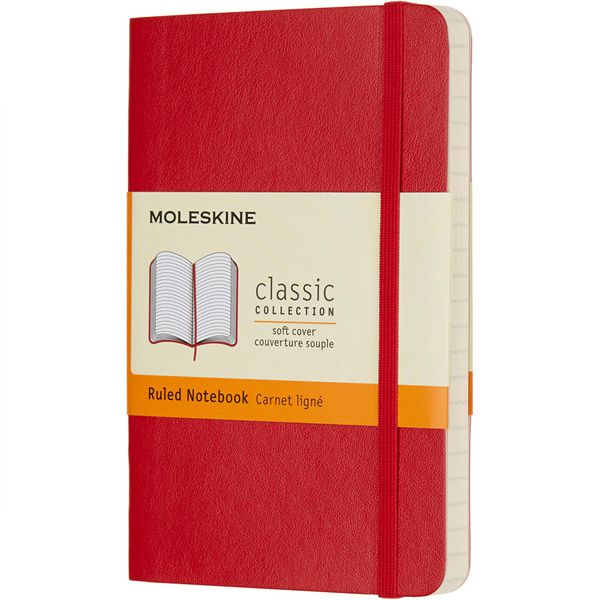 MOLESKINE（モレスキン） ポケットサイズ ソフトカバー カラーノートブック ルールド＜横罫＞ QP611F2 5180161 スカーレットレッド