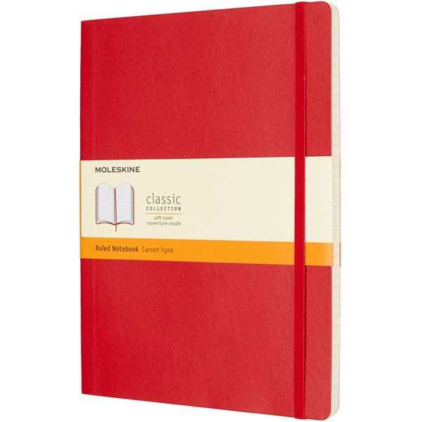 MOLESKINE（モレスキン） Xラージサイズ ソフトカバー カラーノートブック ルールド＜横罫＞ QP621F2 5180183 スカーレットレッド