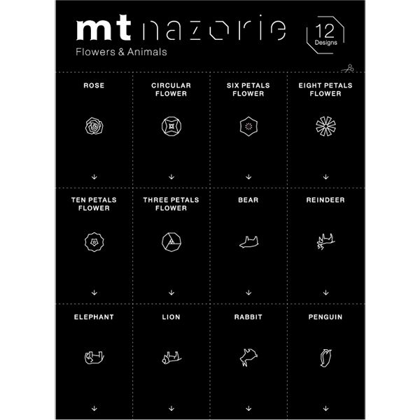 mt（マスキングテープ） MTNZP02 ナゾリエ専用フィルム Flowers&Animals 1枚入【お絵かき用プロジェクター別売】