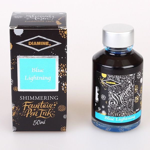 DIAMINE（ダイアミン） ボトルインク シマーリングインク 50ml No.602 ブルーライトニング/Blue lighting