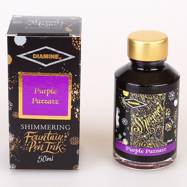 DIAMINE（ダイアミン） ボトルインク シマーリングインク 50ml No.606 パープルパザーズ/Purple pazzazz