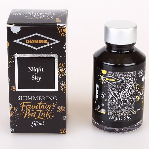 DIAMINE（ダイアミン） ボトルインク シマーリングインク 50ml No.607 ナイトスカイ/Night sky