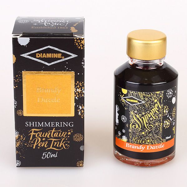 DIAMINE（ダイアミン） ボトルインク シマーリングインク 50ml No.608 ブランデーダズール/Brandy dazzle