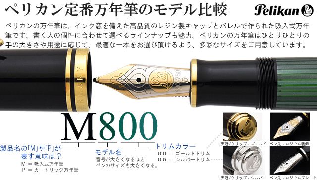 ペリカン定番万年筆のモデル比較 M800