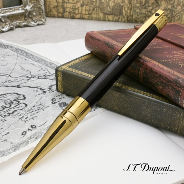 S.T Dupont（エス・テー・デュポン） ボールペン D-イニシャル ブラック＆ゴールド 265202