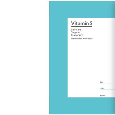 エムディーエス A6サイズ Vitamin S お薬手帳 37-009 パステルブルー