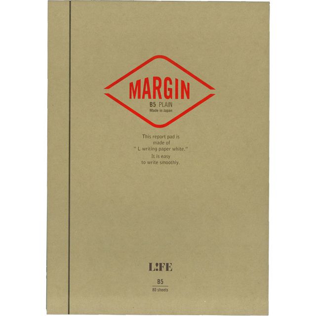 LIFE（ライフ） マージンレポート 無地 B5 R761-5SET 5冊セット