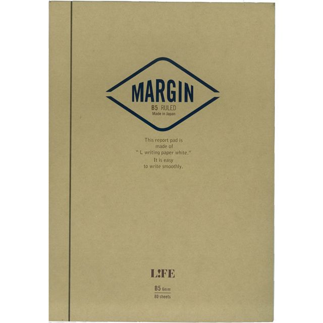 LIFE（ライフ） マージンレポート 6mm横罫 B5 R762-5SET 5冊セット