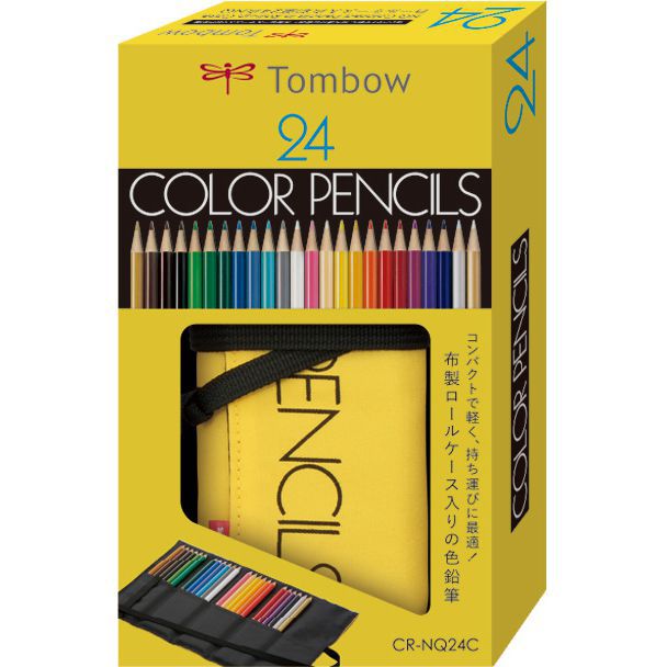 TOMBOW（トンボ鉛筆） 色鉛筆 ロールケース入り色鉛筆NQ CR-NQ24C 丸軸 24色セット