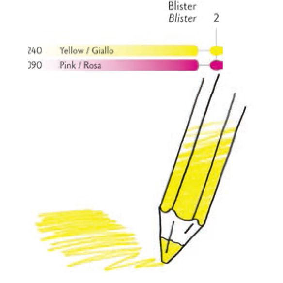 CARAN D'ACHE（カランダッシュ） 蛍光色鉛筆 スクールライン 鉛筆 491-702 蛍光色2本セット ブリスターパック