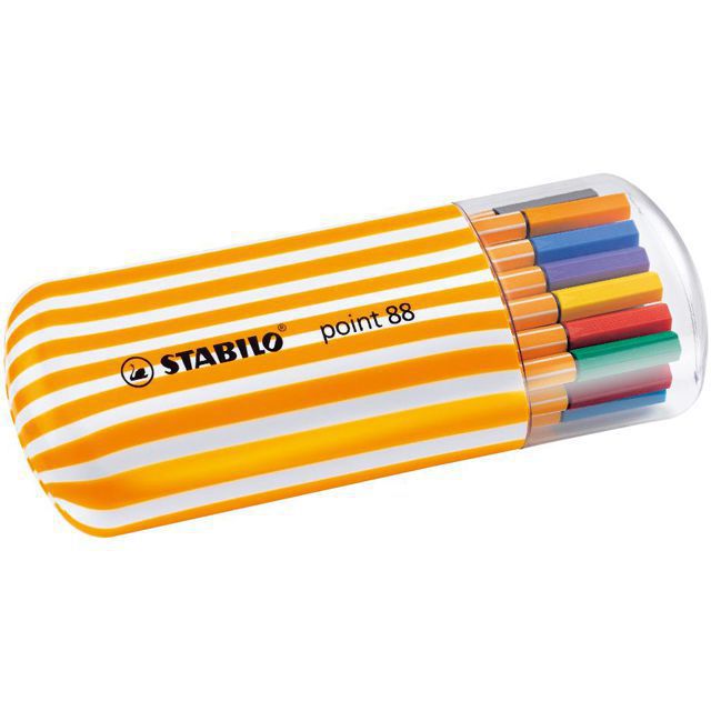 STABILO（スタビロ） ファイバーチップペン ポイント88 8820-02 ゼブラ 20色セット