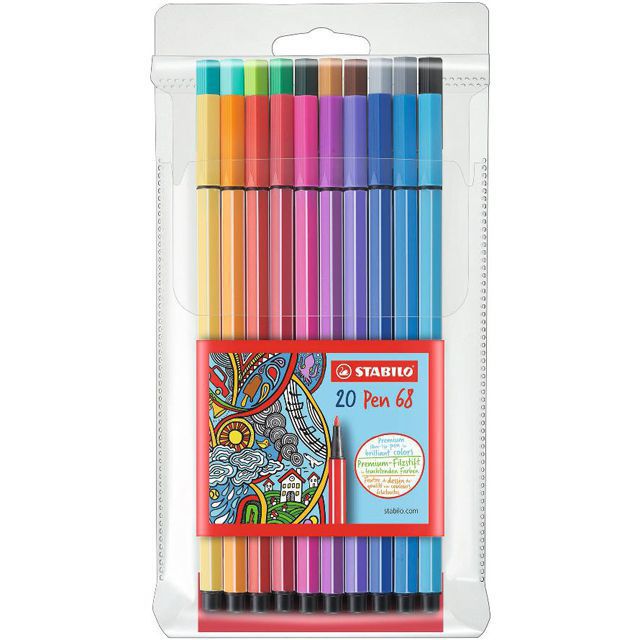 STABILO（スタビロ） ファイバーチップペン ペン68 6820-PL 20色セット ケース入り