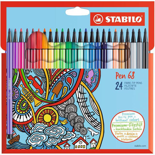 STABILO（スタビロ） ファイバーチップペン ペン68 6824-7 24色セット