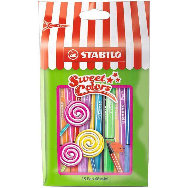 STABILO（スタビロ） ファイバーチップペン ペン68ミニセット 668-15-051 スイートカラーズ 15色セット