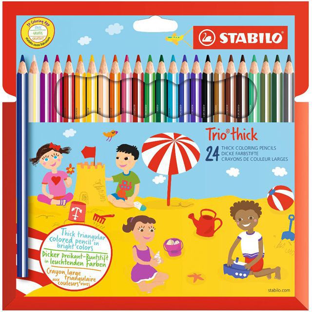 STABILO（スタビロ） 色鉛筆 トリオシック 203-24-01 24色セット ケース入り