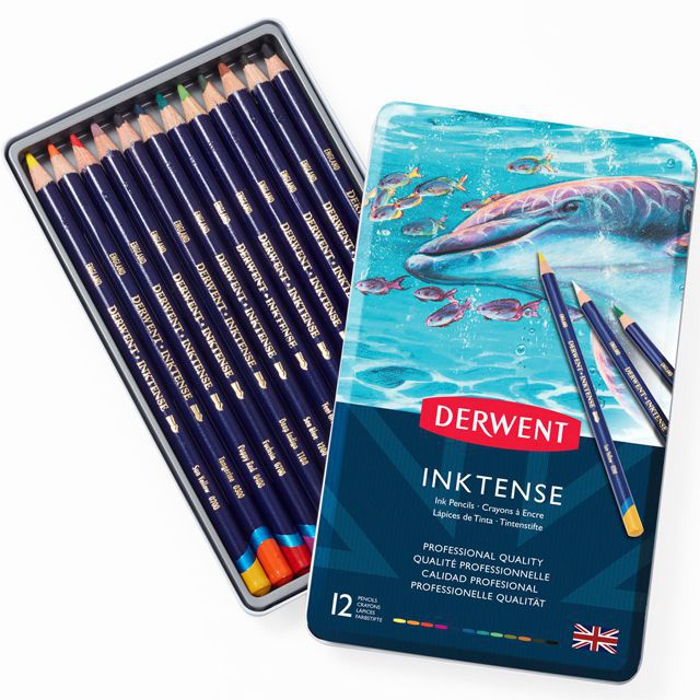 DERWENTART（ダーウェント） 色鉛筆 インクテンスペンシル 0700928 12色セット メタルケース