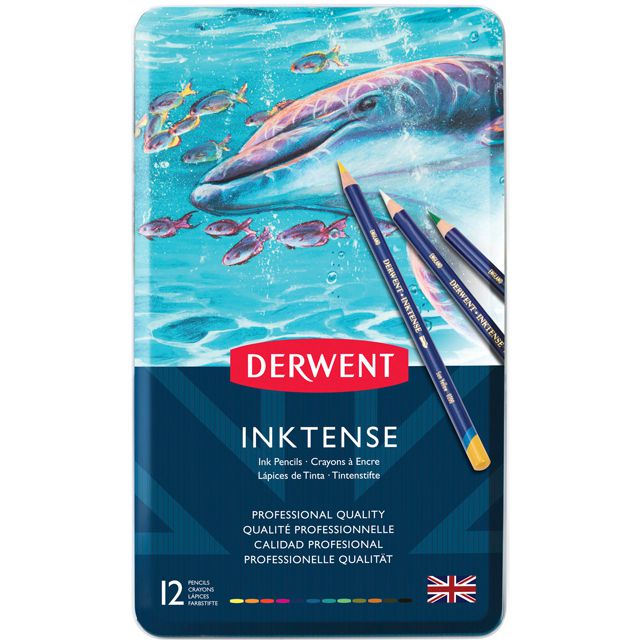 DERWENT（ダーウェント） 色鉛筆 インクテンスペンシル 0700928 12色セット メタルケース