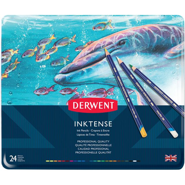 DERWENT（ダーウェント） 色鉛筆 インクテンスペンシル 0700929 24色セット メタルケース