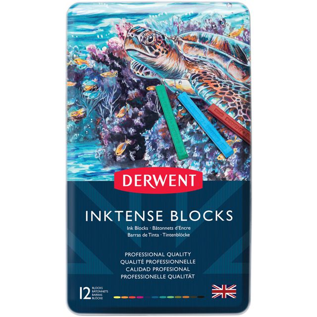 DERWENT（ダーウェント） 色鉛筆 インクテンスブロック 2300442 12色セット メタルケース