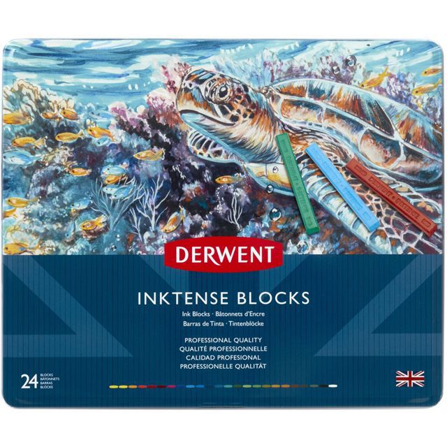 DERWENT（ダーウェント） 色鉛筆 インクテンスブロック 2300443 24色セット メタルケース