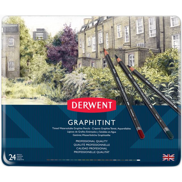 DERWENT（ダーウェント） 色鉛筆 グラフィティント 0700803 24色セット メタルケース