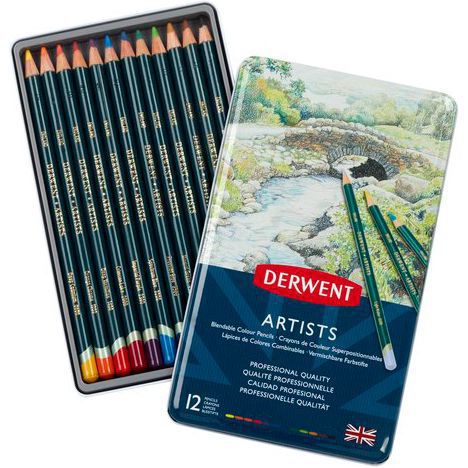 DERWENTART（ダーウェント） 色鉛筆 アーチスト 32092 12色セット メタルケース