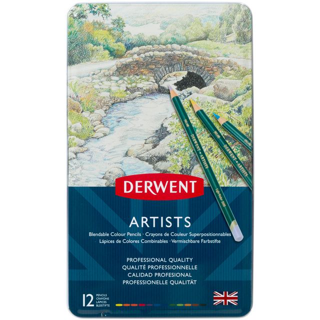 DERWENT（ダーウェント） 色鉛筆 アーチスト 32092 12色セット メタルケース