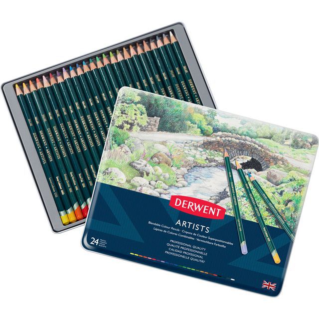 ダーウェント 色鉛筆 アーチスト 32093 24色セット メタルケース
