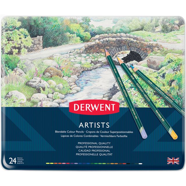 DERWENT（ダーウェント） 色鉛筆 アーチスト 32093 24色セット メタルケース